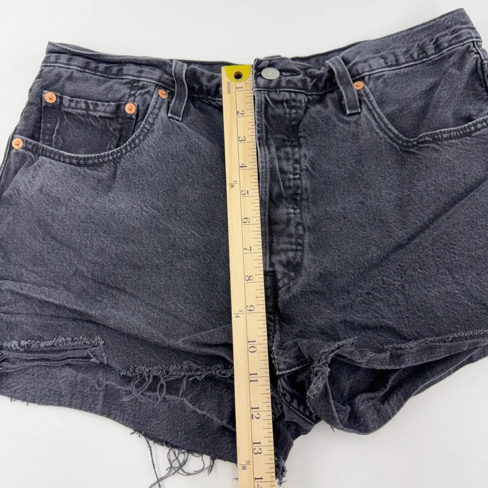 Levi's 501 Original Women's Denim Shorts W33 Black High Rise Cutoff 56327-0112